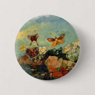 Odilon Redon - Schmetterlinge, berühmtes Bild, Button