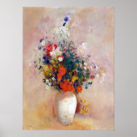 Odilon Redon Vase der Blume (rosa Hintergrund)