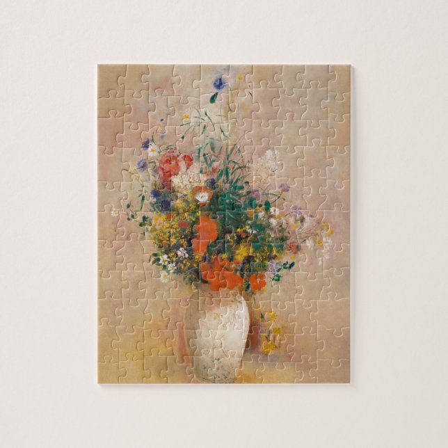 Odilon Redon: Vase der Blume (rosa Hintergrund) Puzzle (Vertikal)