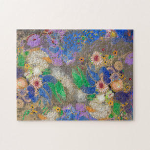 Odilon Redons abstrakte Blume Hintergrund. Puzzle