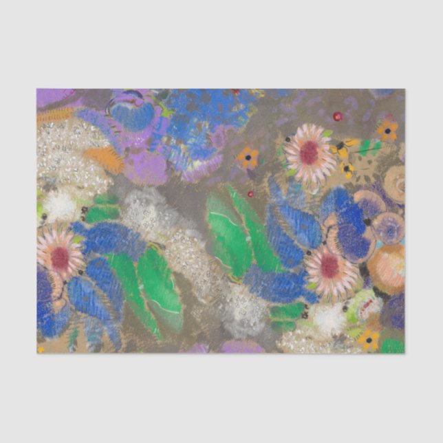 Odilon Redons abstrakte Blume Hintergrund. Seidenpapier (Vorderseite)