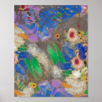 Odilon Redons abstrakter Blumenhintergrund.