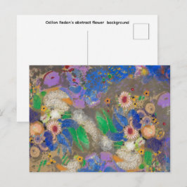 Odilon Redons abstrakter Blumenhintergrund. Postkarte