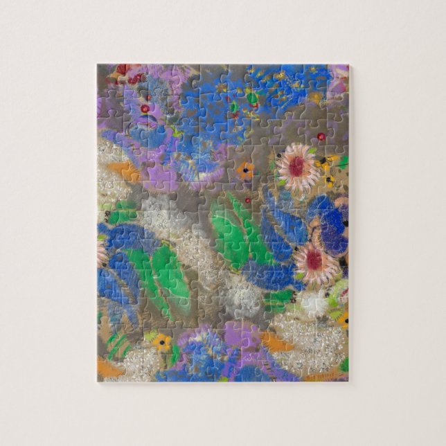 Odilon Redons abstrakter Blumenhintergrund. Puzzle (Vertikal)