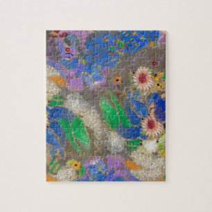 Odilon Redons abstrakter Blumenhintergrund. Puzzle