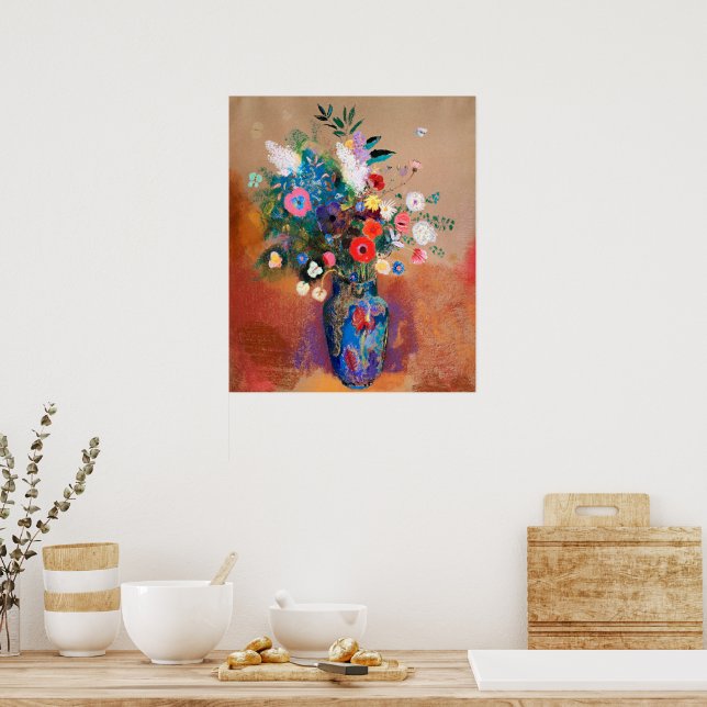 Odilon Redons Gemälde, Bouquet of Flowers, Poster (Küche)