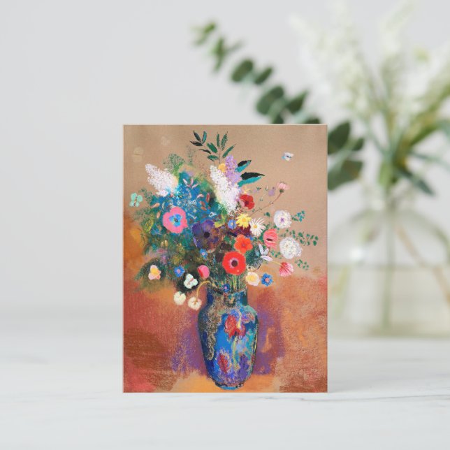 Odilon Redons Gemälde, Bouquet of Flowers, Postkarte (Stehend Vorderseite)