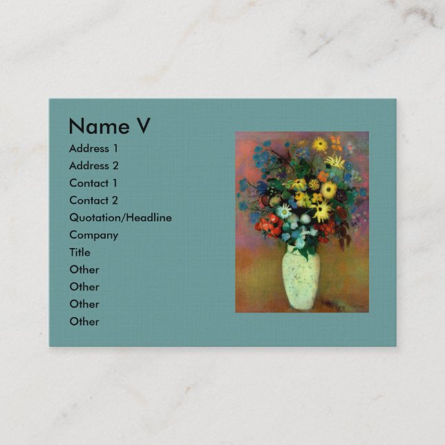 Odilon Redon's Vase mit Blume (1914) Visitenkarte (Vorderseite)