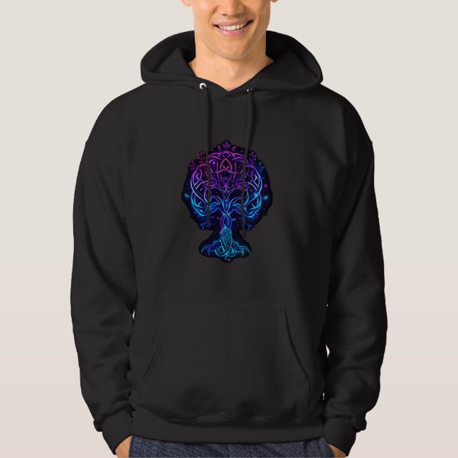 Odin farbiger Baum des Lebens Wikinger Valhalla Pa Hoodie (Vorderseite)