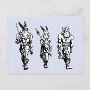 Odin, Freyja & Thor Postkarte