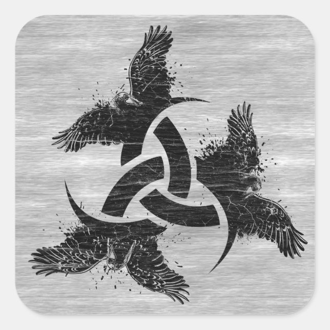 Odin Horn Quadratischer Aufkleber (Vorderseite)