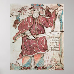 Odin mit seinen beiden Krähen, Hugin und Munin Poster