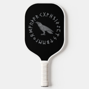Odin Rabe Krähe Wikinger-Mythologie Runen runisch Pickleball Schläger