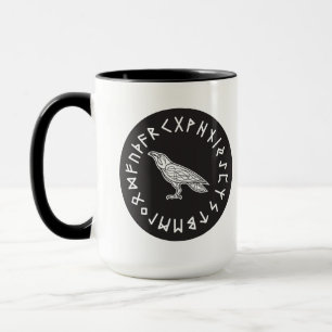 Odin Rabe Krähe Wikinger Mythologie Runen runisch Tasse