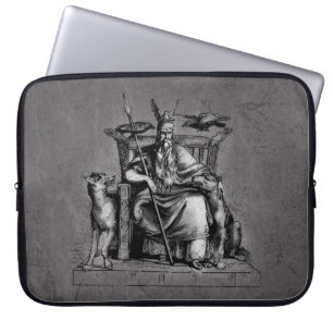 Odin Raben auf seinem Steinthron Wikinger-Mytholog Laptopschutzhülle
