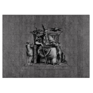 Odin Raben auf seinem Steinthron Wikinger-Mytholog Schneidebrett