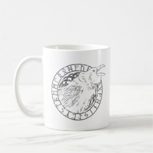 Odin Raben Huginn Muninn Wikinger Runenkreis Kaffeetasse