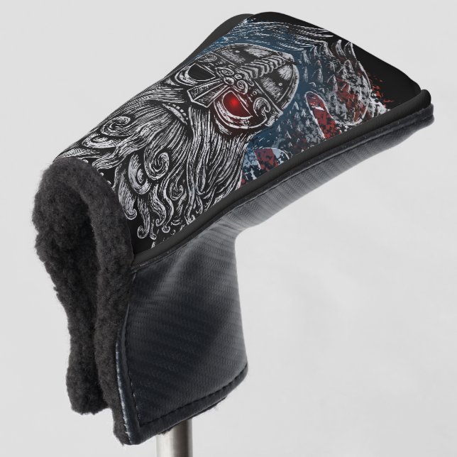 Odin Raben und Schwerter Wikinger-Mythologie Golf Headcover (3/4 Vorderseite)