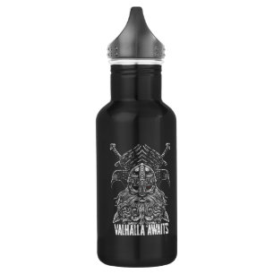 Odin Raben Wikinger-Mythologie Valhalla wartet Edelstahlflasche