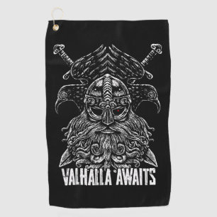 Odin Raben Wikinger-Mythologie Valhalla wartet Golfhandtuch