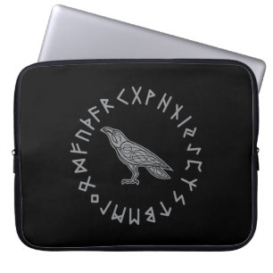 Odin Raven Crow Viking Mythology läuft rundum Laptopschutzhülle
