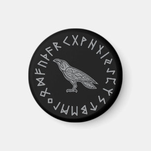 Odin Raven Crow Viking Mythology läuft rundum Magnet