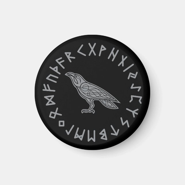 Odin Raven Crow Viking Mythology läuft rundum Magnet (Vorne)