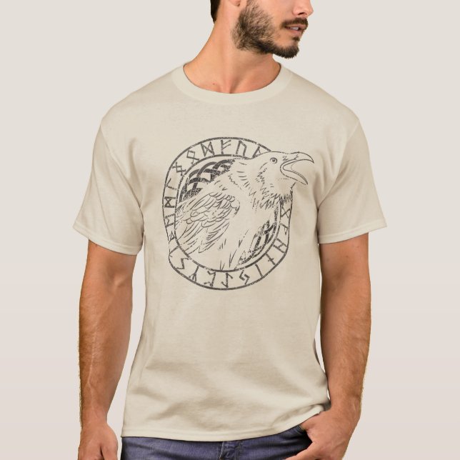 Odin Raven Crow Viking Mythology läuft rundum T-Shirt (Vorderseite)
