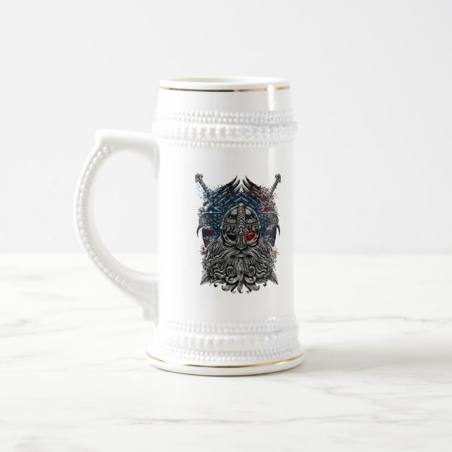 Odin ravens and Schwerter Viking Mythology USA fla Bierglas (Links)