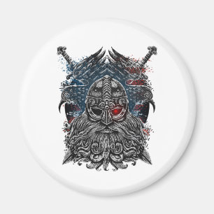 Odin ravens and Schwerter Viking Mythology USA fla Magnet