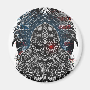 Odin ravens and Schwerter Viking Mythology USA fla Magnet
