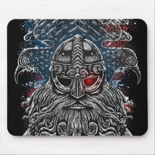 Odin ravens and Schwerter Viking Mythology USA fla Mousepad