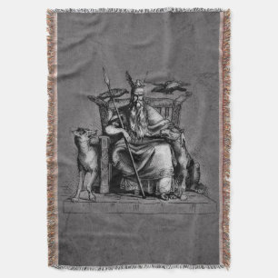 Odin ravens auf seinem Steinthron, der die Mytholo Decke