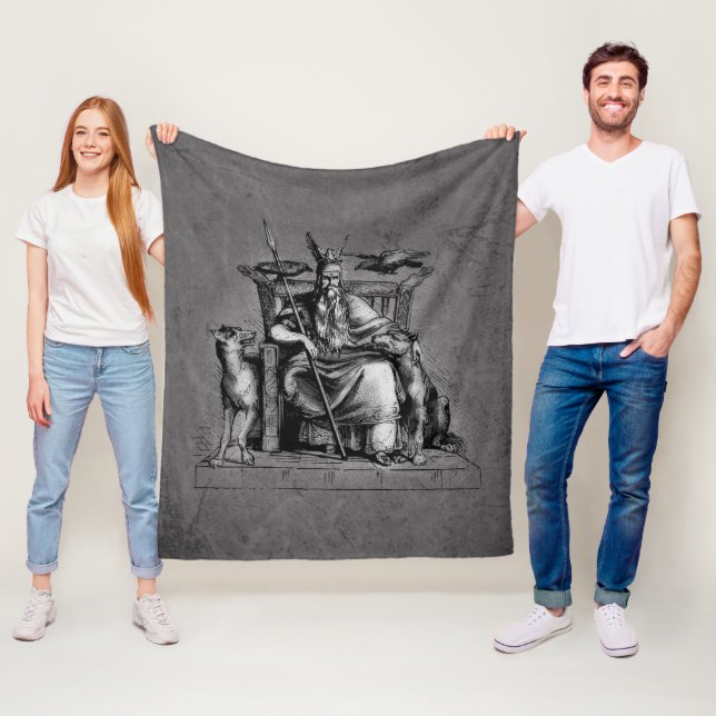 Odin ravens auf seinem Steinthron, der die Mytholo Fleecedecke (Beispiel)