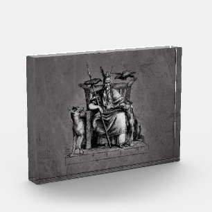 Odin ravens auf seinem Steinthron, der die Mytholo Fotoblock