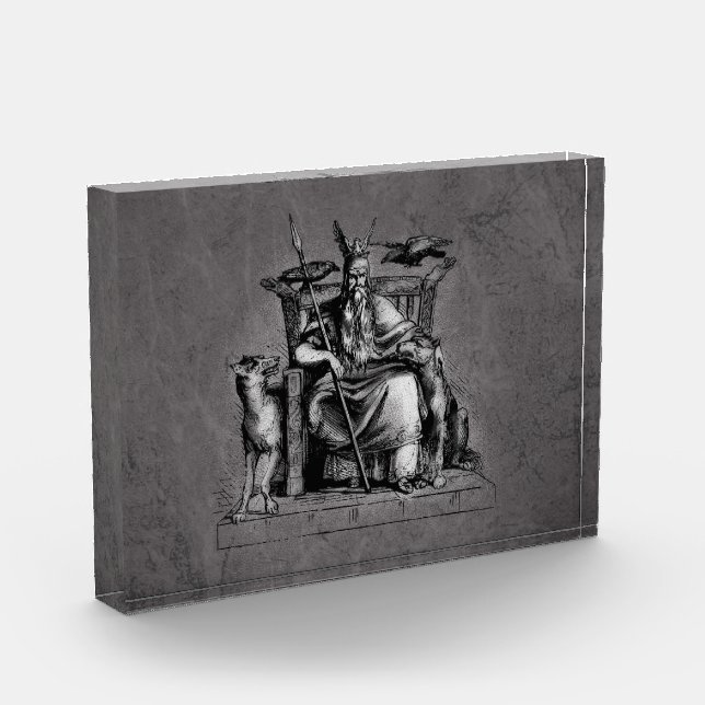 Odin ravens auf seinem Steinthron, der die Mytholo Fotoblock (Links)