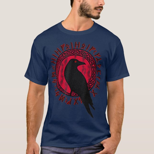 Odin Ravens Huginn Muninn VEGVISIR T Vikings T-Shirt (Vorderseite)