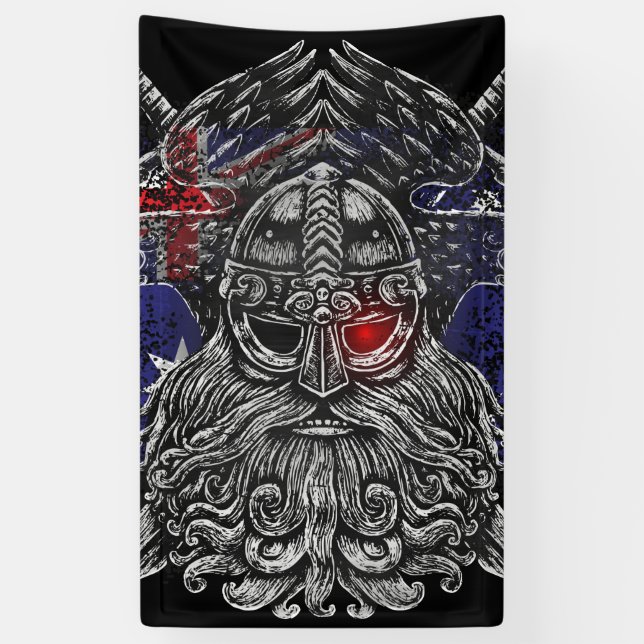 Odin ravens Schwerter Viking Mythology Australien  Banner (Vertikal)