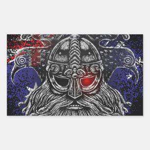 Odin ravens Schwerter Viking Mythology Australien  Rechteckiger Aufkleber