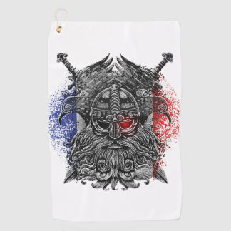 Odin ravens Schwerter Viking Mythology France Flag Golfhandtuch