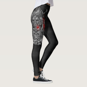 Odin ravens Schwerter Viking Mythology France Flag Leggings