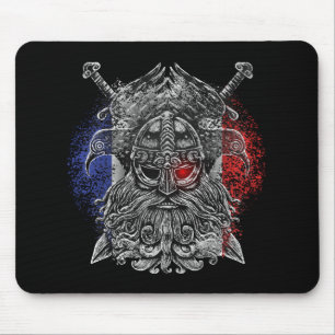 Odin ravens Schwerter Viking Mythology France Flag Mousepad