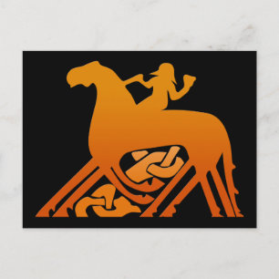Odin Riding on Sleipnir Viking Mythology Postkarte