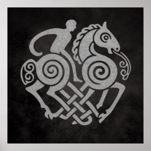 Odin Riding Sleipnir - Norse Mythology Viking Art Poster