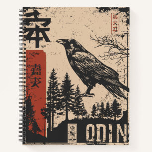 Odin und sein Raven   Ukiyo-e Print Notizbuch