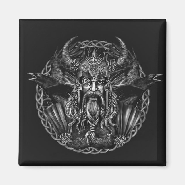 Odin und seine ravens Huginn und Muninn Magnet (Vorne)
