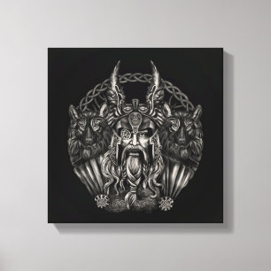 Odin und seine Wölfe Geri und Freki Leinwanddruck