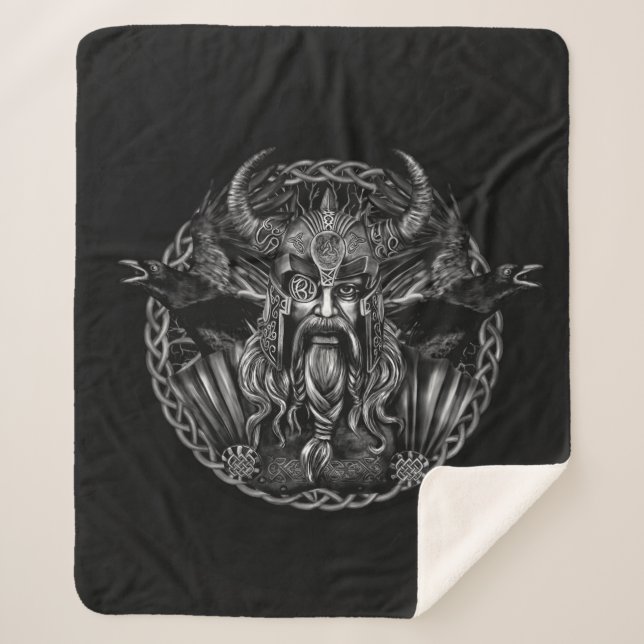 Odin und seins ravens Huginn und Muninn Sherpadecke (Vorderseite)