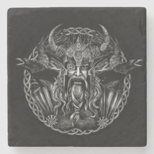 Odin und seins ravens Huginn und Muninn Steinuntersetzer