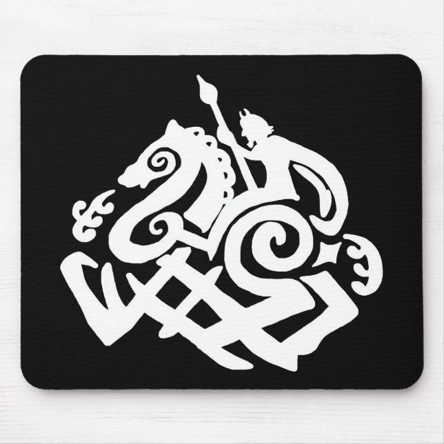 Odin und sleipnir Silhouette Mousepad (Vorne)